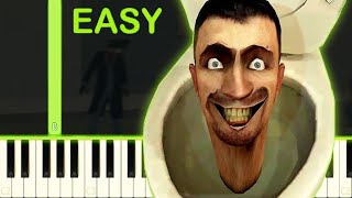 SKIBIDI TOILET MEME SONG  EASY Piano Tutorial [upl. by Fregger583]