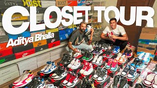 INDIA’S BIGGEST SNEAKERHEAD  CLOSET TOUR  ft Aditya Bhalla [upl. by Cyprus]