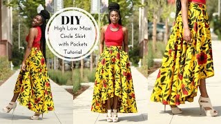 How to  DIY High Low Maxi Circle Skirt with Pockets Part 2 [upl. by Enyad]