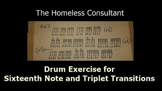 Drum Exercise 16th Note and 16th Triplet Transitions [upl. by Nolitta]