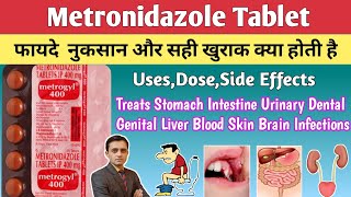 Metronidazole tablet 400 mg  Uses dosage side effects precautions in hindi  Metrogyl 400 [upl. by Eisor]