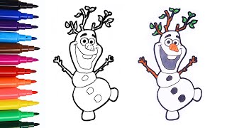 Cute OLAF from Frozen  Colouring Pages  frozen olaf disney disneyjunior art elsa [upl. by Goodkin745]