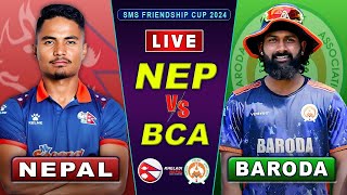 NEPAL VS BARODA TRIANGULAR T20 SERIES LIVE  SAI MEGHPAN CUP 2024 [upl. by Volkan]