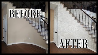 DIY Brick Wallpaper French Country Farmhouse Style [upl. by Nhguavaj]