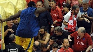 Sofoklis Schortsanitis fight against Hapoel TelAviv FAN HD [upl. by Russom]