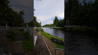 Ness Bank Footbridge on The Great Glen Way Scotland thegreatglenway hiking scotland [upl. by Ungley]