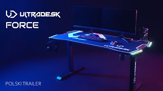 Ultradesk FORCE  Biurko gamingowe z LED RGB PRISMATIC  Polski Trailer [upl. by Eisseb]