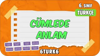 Cümlede Anlam 📙 tonguçCUP 1Sezon  6TURK6 2024 [upl. by Etnor]