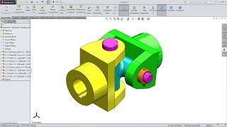 Solidworks tutorial  Design and Assembly of Universal joint in Solidworks [upl. by Enylekcaj]