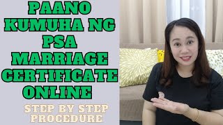 PAANO KUMUHA NG PSA MARRIAGE CERTIFICATE ONLINE STEP BY STEP PROCEDURE [upl. by Cooper]