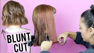 HOW TO DO A BLUNT HAIRCUT LIKE A PRO  BEGINNER FRIENDLY HAIRCUTTING TUTORIAL [upl. by Snave]