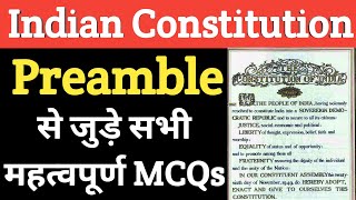 Top 20 Preamble MCQs  Indian Constitution preamble indianconstitution upsc gkinhindi [upl. by Masry]