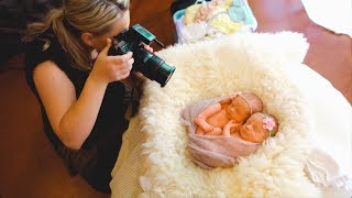 Photoshoot with ADORABLE IDENTICAL TWINS newborn twins photography [upl. by Anoif]