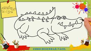 Como desenhar um crocodilo FACIL passo a passo para crianças e iniciantes 1 [upl. by Bronny]