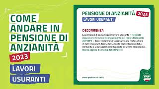 Come andare in pensione di anzianità 2023  Lavori usuranti [upl. by Attenohs284]