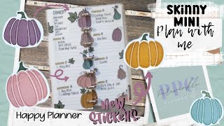 Happy Planner SKINNY MINI Plan With Me  Using FALL stickers from periwinkle planner co [upl. by Koh906]