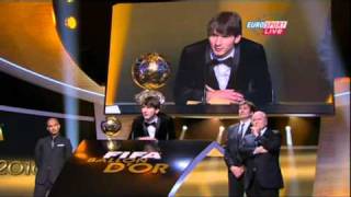 Messi wins the FIFA BALLON DOR 2010 [upl. by Esinehs]