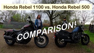 2021 Honda Rebel 1100 vs Honda Rebel 500 Comparison Review and Specifications [upl. by Euqinu]