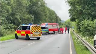 Bundesstraße 253 Schwerer Unfall RTH im Einsatz [upl. by Eldrid]