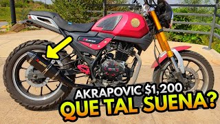 🔥 SONIDO DE ESCAPE DEPORTIVO AKRAPOVIC de 1200 en MOTO [upl. by Aile]