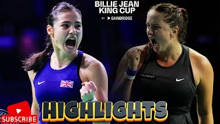 Emma Raducanu vs Viktoria Hruncakova Highlights  Billie Jean King Cup 2024 [upl. by Slaby]