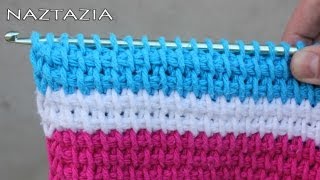 HOW to TUNISIAN CROCHET  Beginner Tunisian Tunisia Afghan Simple Stitch TSS Tunecino [upl. by Ahsieit]