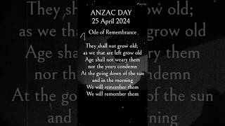 ANZAC Day 2024  Honouring Our Brave Soldiers anzacday australia nz dawnservice poppy shorts [upl. by Elbertina]