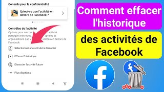 Comment effacer lhistorique des activités Facebook 2023  Facebook Effacer lhistorique [upl. by Lowndes45]