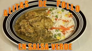 Alitas de Pollo en Salsa Verde  Recetas en Casayfamiliatv [upl. by Manwell]