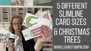 5 Different Slimline Card Sizes amp Christmas Trees [upl. by Fitzhugh]