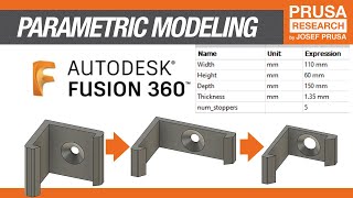 Parametric modeling in Fusion360 explained in 40 seconds  detailed tutorial with example [upl. by Aipotu]