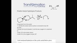 How To Predict The Products Of An Acetal Hydrolysis Reaction  TRICK and examples Acetal backwards [upl. by Wons824]