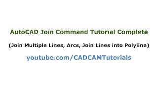 AutoCAD Join Command Tutorial Complete  Join Multiple Lines Join Arcs Lines to Polyline [upl. by Mahtal]