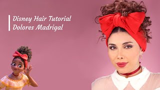 Disney Hairstyle Dolores madrigal Encanto Hair tutorial [upl. by Nariko]