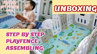 Playfence  Playpen for babies Unboxing and Step by step Assembling Bought in Shopee Review [upl. by Anaz941]