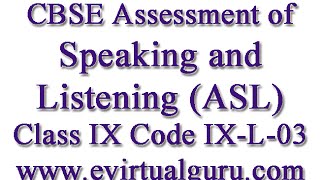 CBSE Assessment of Speaking and Listening ASL Class IX Code IXL03 For Class 9 Audio 02 [upl. by Lacee]