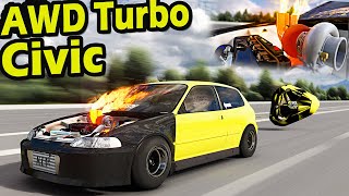 The Most Intense AWD Civic Build Ever MASSIVE Turbo  Assetto Corsa Driving [upl. by Novonod6]