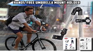 Bicycle HandsFree Umbrella Mount Holder  Stroller or Wheelchair Umbrella Stand [upl. by Lehsar679]