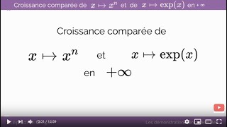 Croissance comparée de xn et ex en infini [upl. by Mitchiner]