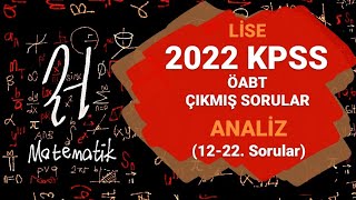 2022 ÖABT Lise Matematik Çıkmış Sorular  Analiz 2 1222  KPSS [upl. by Zamir]