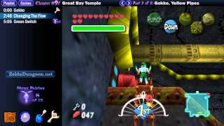 Legend of Zelda Majoras Mask Walkthrough 09 35 quotGreat Bay Temple Gekko Yellow Pipesquot [upl. by Osner744]