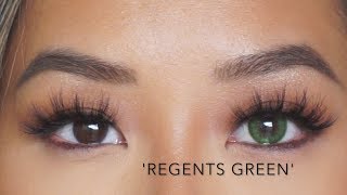 MesmerEyez Coloured Contacts For Dark Eyes  Regents Green [upl. by Ibur886]