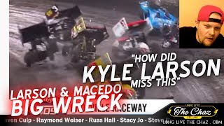 Kyle Larson amp Macedo WRECK  Knoxville  quotHow did Larson miss thisquot [upl. by Inahteb]