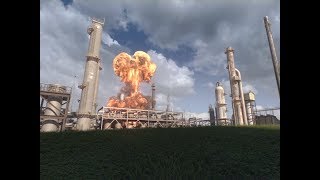 Animation of April 26 2018 Explosion and Fire at the Husky Energy Refinery in Superior Wisconsin [upl. by Mieka]