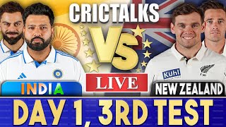 Live IND Vs NZ Day 1  3rd Test  Live Scores amp Commentary  India vs New Zealand  Last 20 [upl. by Naimaj]