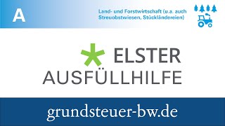 ELSTERAusfüllhilfe Grundsteuer A für BadenWürttemberg [upl. by Graehme332]