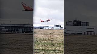 easyJet takeoff and loganair landing [upl. by Nuahsal967]