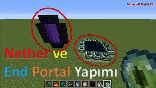 Minecraft nether ve end portal nasıl yapılır [upl. by Elleirad]