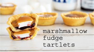 Marshmallow Fudge Tartlets  traybakes amp more [upl. by Leahcam]