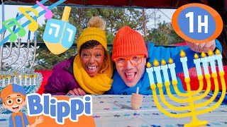 Spin the Dreidel Song  1 Hour of Fun BLIPPI Educational Winter Songs For Kids [upl. by Thamora588]